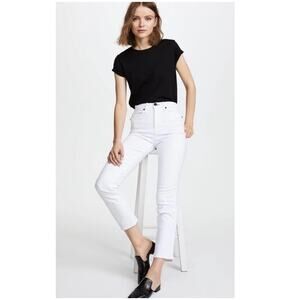 Rag and Bone Cigarette Jeans Size 29 White High Rise Straight Leg